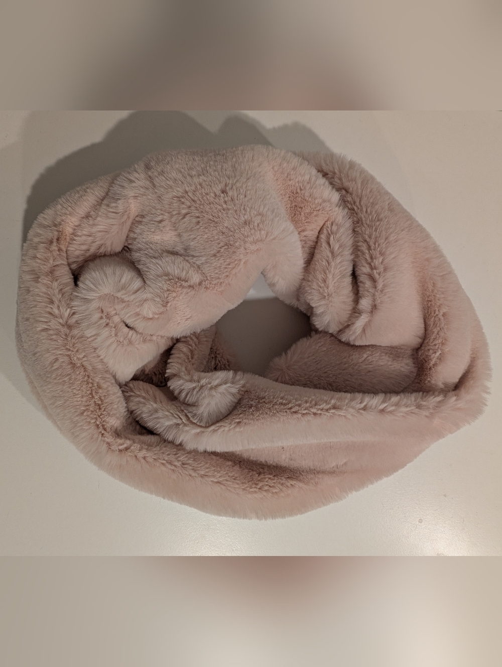 Banana Republic Pink Faux Fur Infinity Scarf